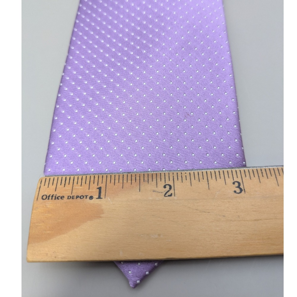 Bruno Piattelli 100% Silk Hand Made Lavender Polka Dot Neck Tie 60x3 - Picture 2 of 3